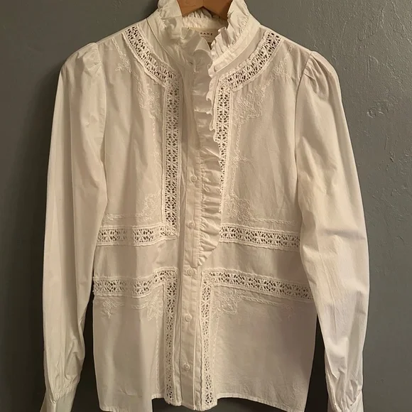 Sezane Ulysse Shirt in ecru size 38/6 - Picture 3 of 4